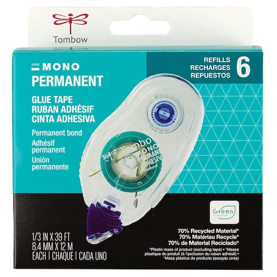 Tombow MONO Adhesive Permanent Refills, 6ct.